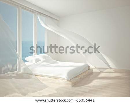 interior room white flowing curtains 3d stock illustration interior room white flowing curtains 3d stock illustration