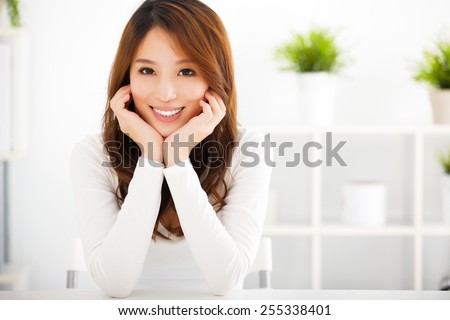 beautiful young smiling asian woman