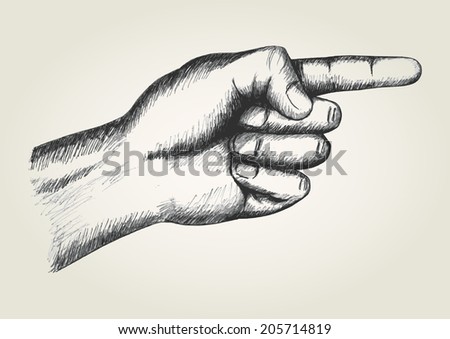 Pointing Hand 2 Retro Clip Art Stock Vector 57237925 - Shutterstock