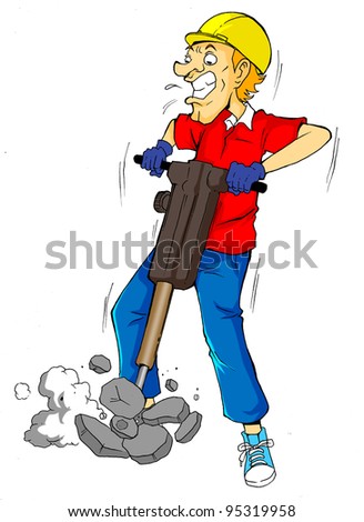 Cartoon Illustration Man Drilling Stock Vector 110968319 - Shutterstock