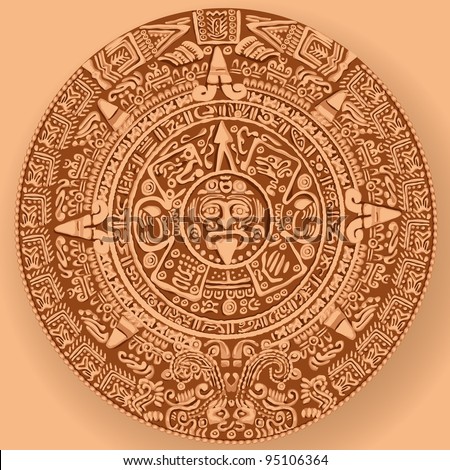 Mayan calendar. Copy of the raster