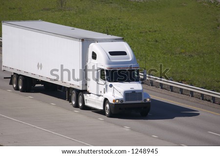 Front View Semi Tractor Trailer Truck Stock Photo 1129809 - Shutterstock