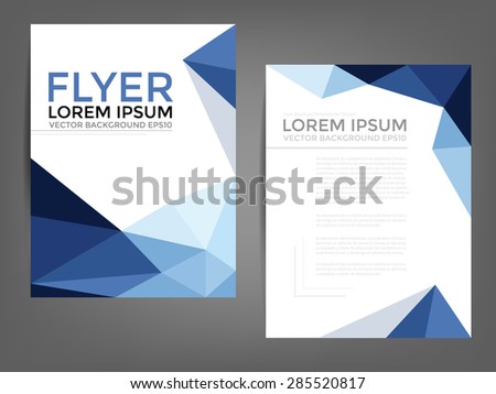 blue polygonal brochure template flyer background stock vector polygon graphic flyers