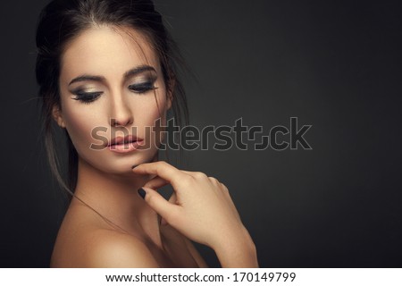 Beautiful woman with professional make up