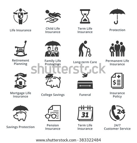 Download Life Insurance Icons Stock Vector 383322484 - Shutterstock