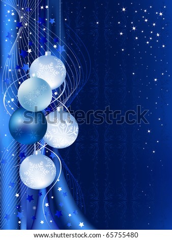 Blue Christmas Background Stock Vector 64268083 - Shutterstock