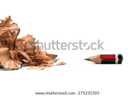 Signs of stress - pencil shavings with small pencil