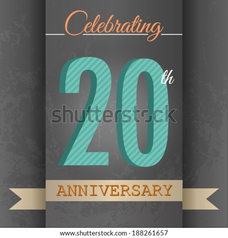 20th anniversary poster template design retro stock vector 188261657 anniversary poster template