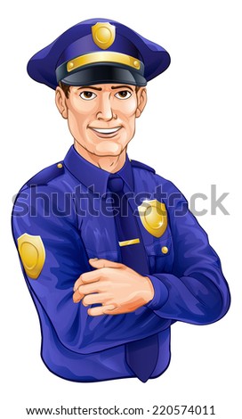 Illustration Cartoon Angry Policeman Cop Security Stock Vector ...