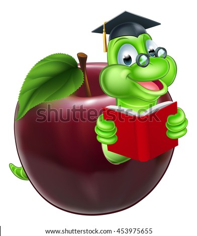 Image result for bookworm and apple with graduation hat