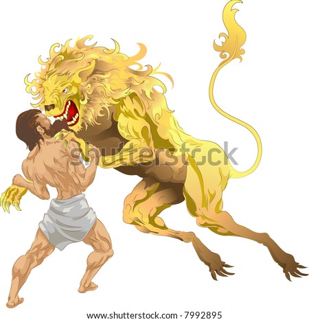 Hercules and the Nemean Lion Hercules (Heracles, Herakles) from classical mythology fighting the Nemean lion, the first of his labours. Raster version