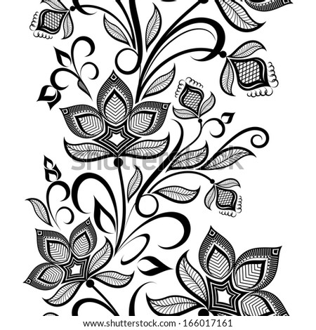 Handdrawn Abstract Lace Henna Mehndi Flowers Stock Vector 68519158 ...