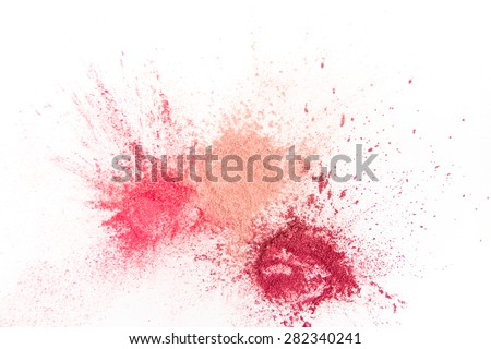 Splash of Natural Make up Tints  on White Background