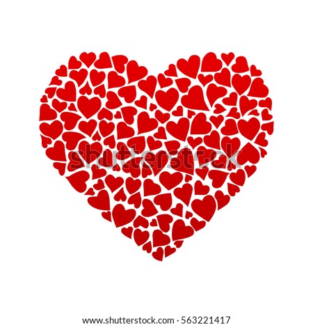 Many Small Hearts Forming One Big Stock Vector 563221417 - Shutterstock