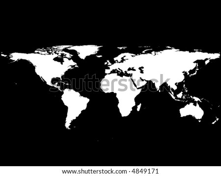 black white vector illustration world map stock vector
