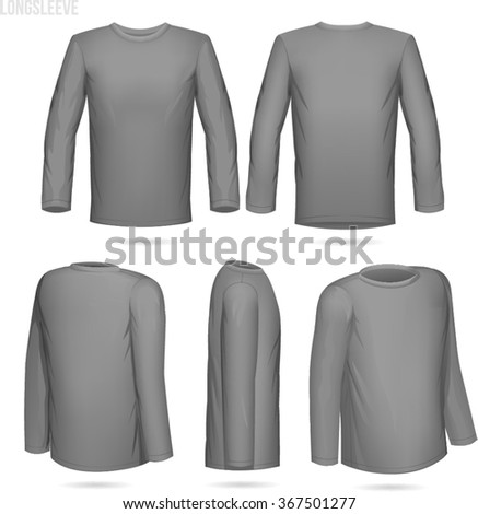 Download Grey Longsleeve Tshirt 5 Sides Front Stock Vector ...