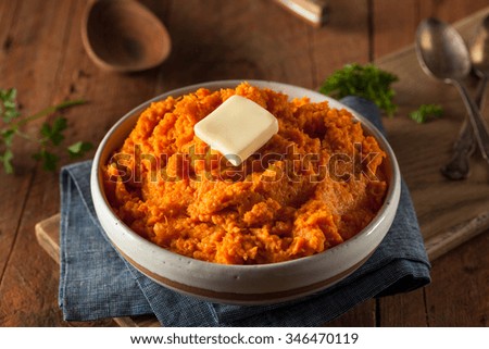 Organic Homemade Mashed Sweet Potatoes with Butter