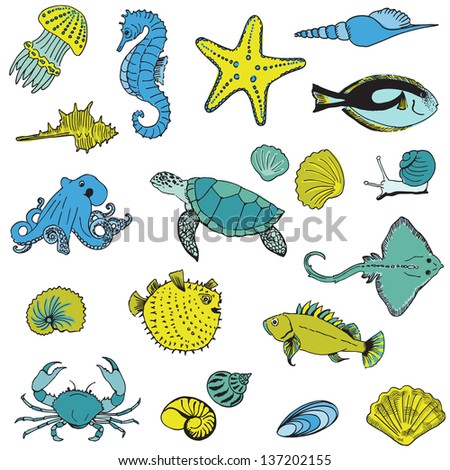 Sea Life Stock Vector 79329874 - Shutterstock