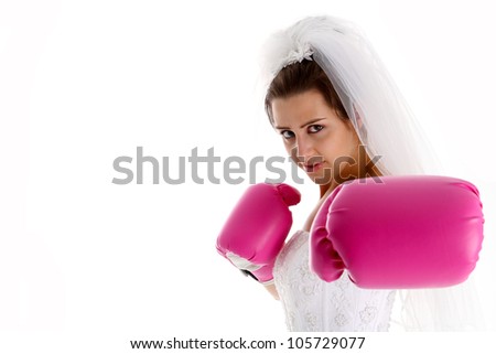 Woman Wedding Dress Boxing Gloves Stock Photo 27 - Shutterstock