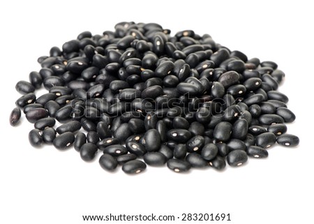 Black Beans In Bag On White Background Black Beans In Bag On White Background