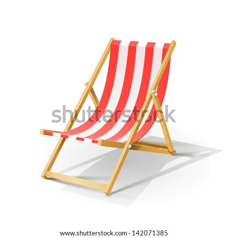 stock vector wooden beach chaise longue vector illustration isolated on white background eps transparent 142071385