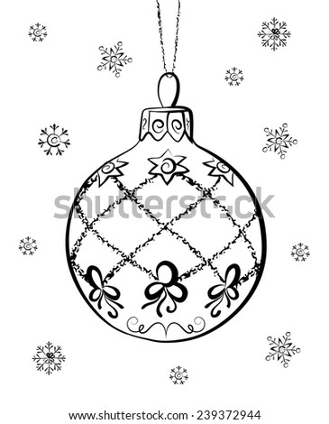 Vector Sketch Of Christmas Ball On White Background Hand Draw Decorations Vector Sketch Of Christmas Ball On White Background Hand Draw Decorations