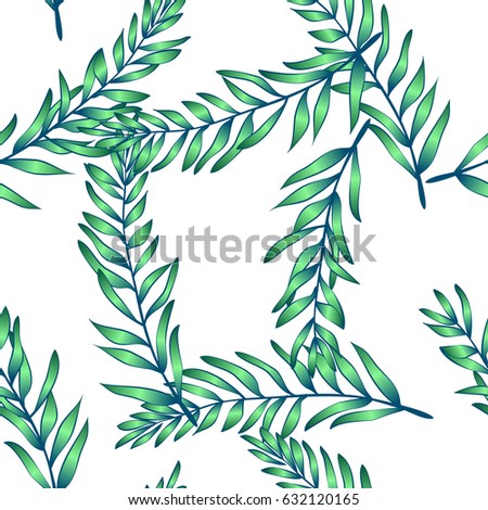 Tropical pattern. Jungle palm leave. Beautiful seamless vector background, exotic print.
