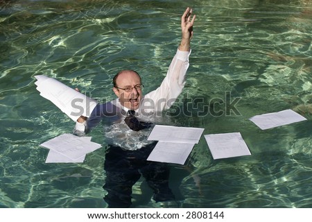 Image Business Man Drowning Paperwork Stock Photo 2808127 - Shutterstock