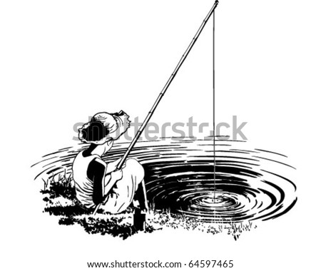 Favorite Fishing Hole - Retro Clipart Illustration