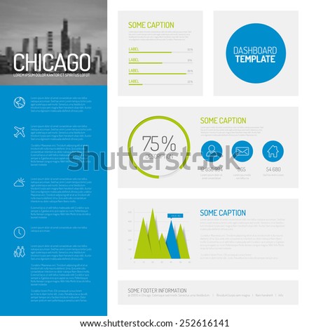 Simple Infographic Dashboard Template Flat Design Stock Vector 252616141 Shutterstock Infographic Dashboard Template