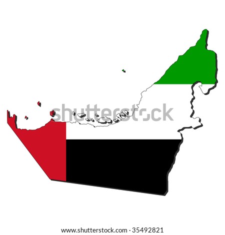 Map Uae Their Flag Illustration Stock Vector 23803378 - Shutterstock