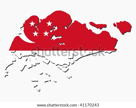 Singapore Flag Country Map Silhouette Isolated Stock Vector 115935799 ...