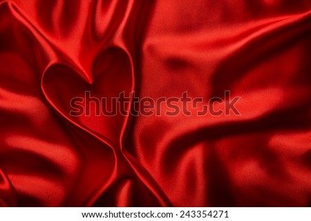 Valentines Day Background, Valentine Heart Red Silk Fabric, Wedding Love