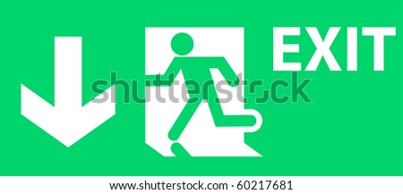 Emergency Exit Sign Stock Vector 59871220 - Shutterstock