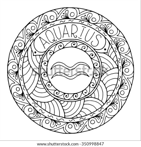 download book free constellation coloring Constellation Mandala Aquarius Stock Zodiac Ethnic Sign