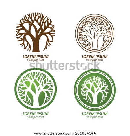 Green Circle Tree Vector Logo Design Stock Vector 281054144 Shutterstock Green Tree Vector Logo Design Garden Concept Eco Icon Stock Vector Illustration Of Concept