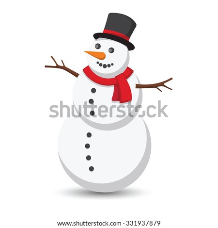 Snowman vector illustration on white background