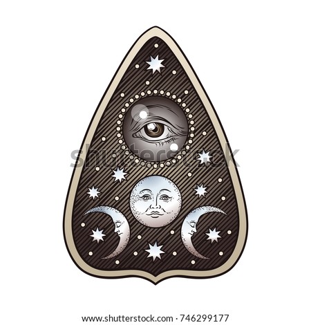 hand drawn ouija board mystifying oracle stock vector hand drawn ouija board mystifying oracle stock vector