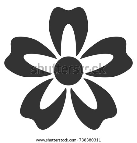 Five Petal Flower Blossom Bloom Line Stock Vector 506944867 - Shutterstock