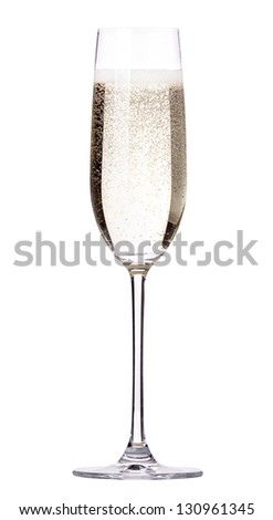glass of champagne isolated on a white background