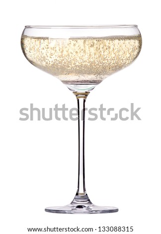 glass of champagne isolated on a white background