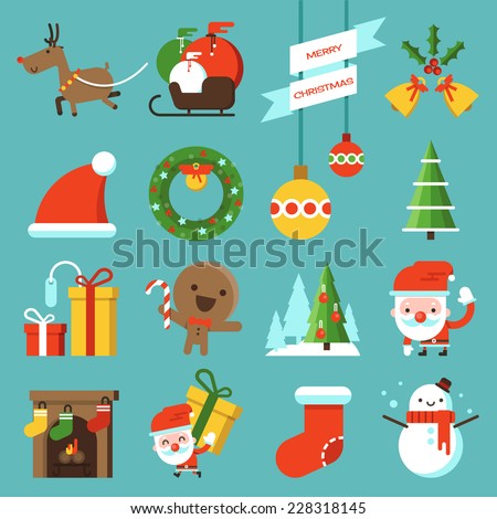 Christmas icon flat design