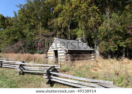 Cabin Used By Revolutionary War Soldiers Stock Photo 57445390 ...