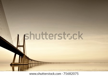 Vasco da Gama bridge in Lisbon, Portugal
