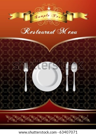 Restaurant Menu Invitation Card Stock Vector 48426046 - Shutterstock