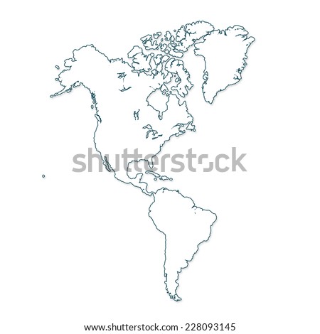 Black Abstract Outline North South America Stock Vector 169542983 ...