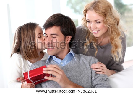Father's day celebration in family