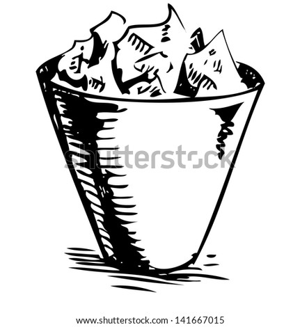 Trash Bin Hand Drawing Sketch Vector Stock Vector 98600150 - Shutterstock