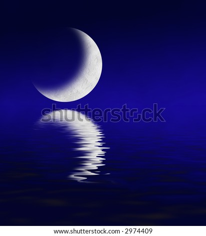 Photoshop Drawing Moon Reflecting Water Stock Illustration 2974409 ...