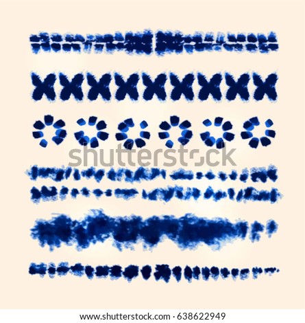 Visually similar to a batic, the painted scarf.Vector Indonesian. Seamless pattern. Watercolor indigo endless backdropTribal art print in memphis style . Boho pattern. Ethnic. Batik tiling background.